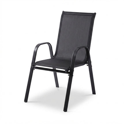 Stackable Garden Chairs with High Back and Armrests, 150 kg, Anthracite