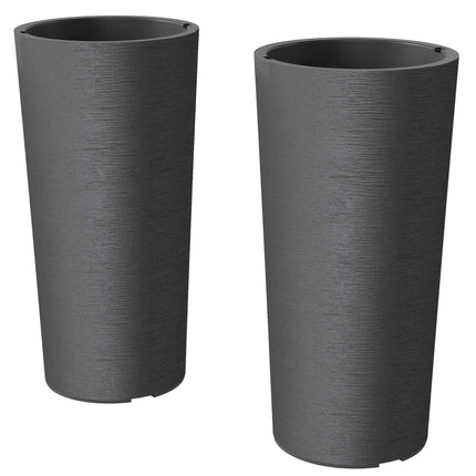 Sudedamas vazonų rinkinys su drenažu, 60 cm, tamsiai pilkas