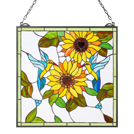 Stained Glass Window Panel, Tiffany Style, 502 x 520 mm