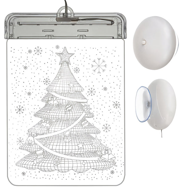 Vitražinis LED 3D Kalėdų eglutė