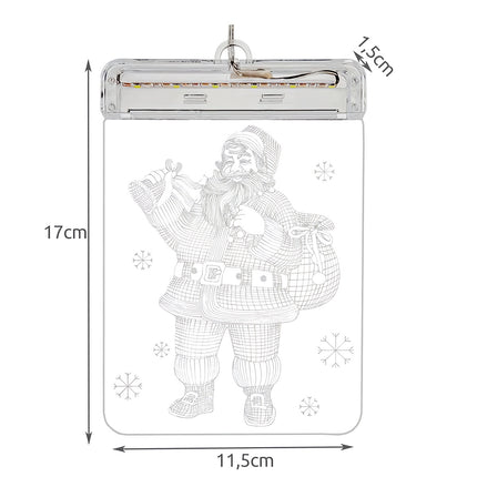 Vitražas LED 3D - Kalėdų Senelis