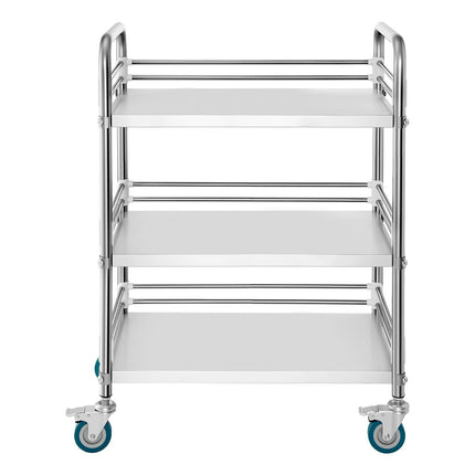 Stainless Steel 3-Tier Rolling Utility Cart, Locking Casters
