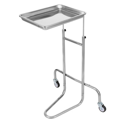 Stainless Steel Adjustable Lab Cart, Single Tray, Locking Wheels