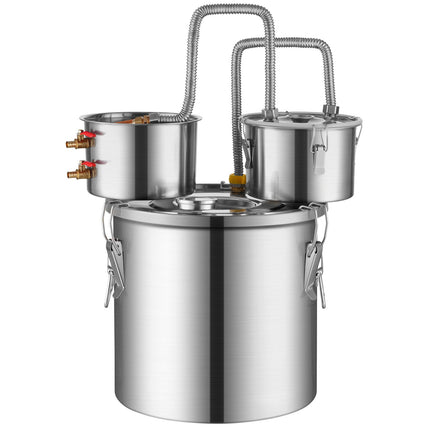 Stainless Steel Alcohol Still 50L, Dual Condenser, Copper Coil