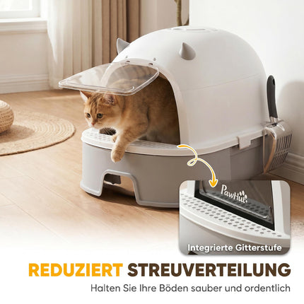 Stainless Steel Cat Litter Box with Removable Lid & Filters