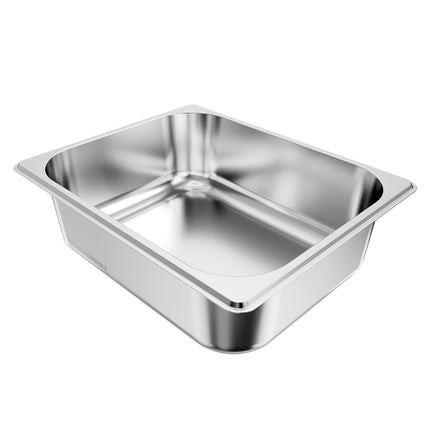 Stainless Steel Hotel Pans, 1/2 Size, 4-Inch Deep, 6-Pack