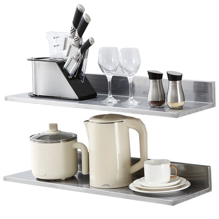 Stainless Steel Wall Shelf With Backsplash, 30 x 8.6 in