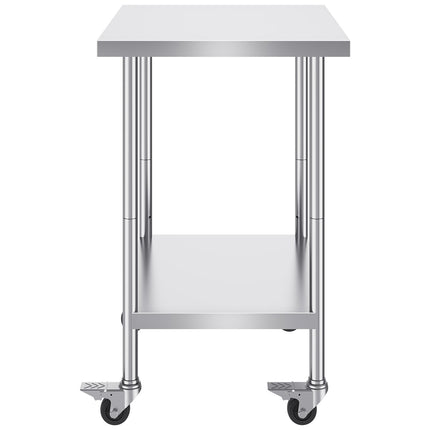 Stainless Steel Work Table 24x30x38, Wheels, Adjustable