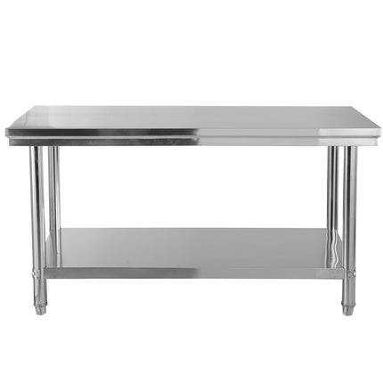 Stainless steel kitchen table work table gastro table stainless steel table 122x61x90cm
