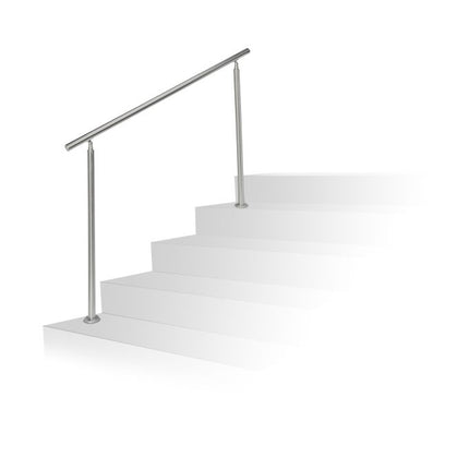 Nerūdijančio plieno laiptų turėklai 1,5 m / 2 stulpai / 0 skersiniai