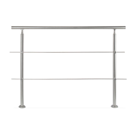 Nerūdijančio plieno laiptų turėklai 1,5 m / 2 stulpai / 3 skersiniai