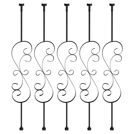 Staircase Metal Balusters, 44 in x 1/2 in, 5-Pack S-Shape