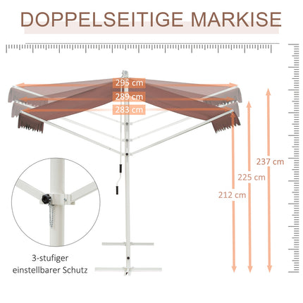 Brown folding arm awning, 4.5x3.4m – Patio & Garden