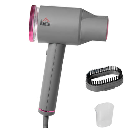 Garų lyginimo įrenginys, garų šepetys, sulankstomas garinis lygintuvas su 160 ml vandens baku, 1520 W, aliuminis, plastikas, pilka + rožinė, 27,5 x 18,2 x 9 cm