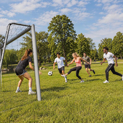 Steel Football Goal 300 x 200 cm with Goal Wall, PE Net, Grey