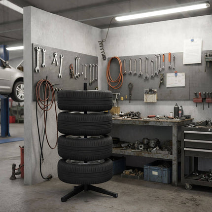 Plieninis padangų stovas 4 padangoms, 285 mm, 120 kg talpa
