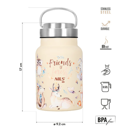 Plieninis vandens butelis, 520 ml, miško žalia