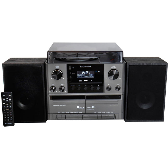 Stereo music center MCD5600 with DAB+/FM radio, CD/MP3, turntable, double cassette, USB, Bluetooth