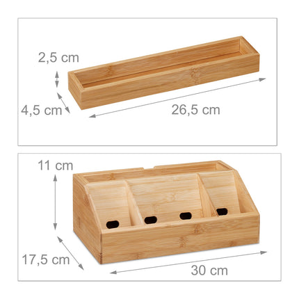 Storage charging station bamboo