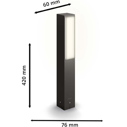 Stratosphere Pedistal Ultra Efficient LED 3.8W 800lm Anthracite