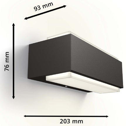 Stratosphere Wall Lamp Ultra Efficient LED 3.8W 800lm Anthracite