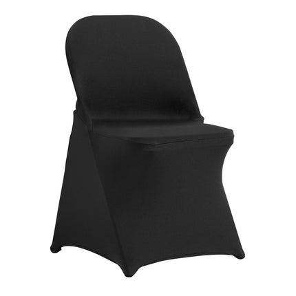 Stretch Spandex Folding Chair Covers, Black, 30-Pack