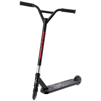 Stunt Scooter with Aluminium Deck and Rear Foot Brake, Black-Red, Max 100 kg