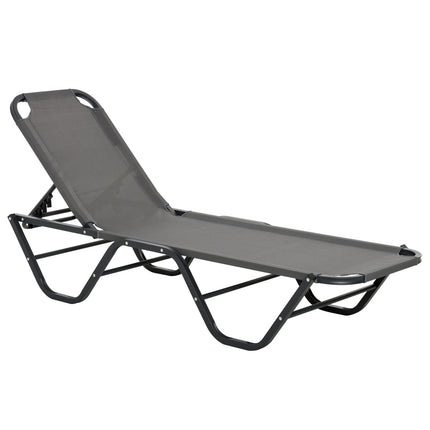 Saulės Gultas Paplūdimio Gultas 5 Pakopų Aliuminis Sodo Gultas Poilsio Gultas Textline Pilkas + Juodas 163 X 58,5 X 91 Cm