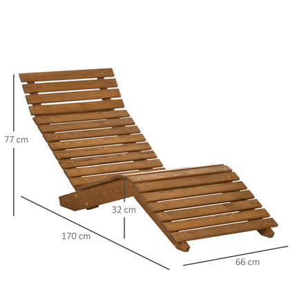 Saulės gultas, Dengiamas krėslas, Sodo gultas, Poilsio gultas baseinui, Balkonas, Iki 120 Kg, Tvirta mediena, Tikmedis, 66 X 170 X 77 Cm