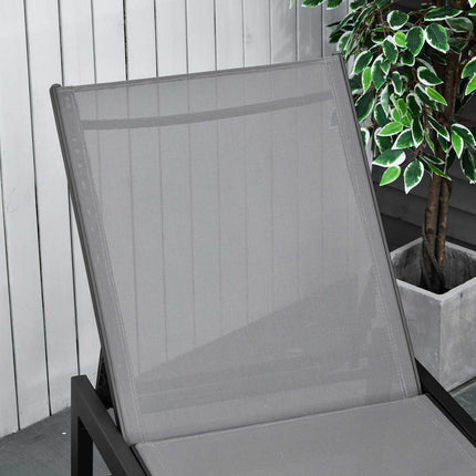 Saulės Gultas Sodo Gultas su 5 Pakopomis Atlošu, Aliuminis, Pilkas, 169 X 65 X 102 Cm