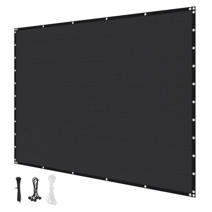 Sun Shade Cloth 10 x 10 ft, 90% Block, HDPE, Black