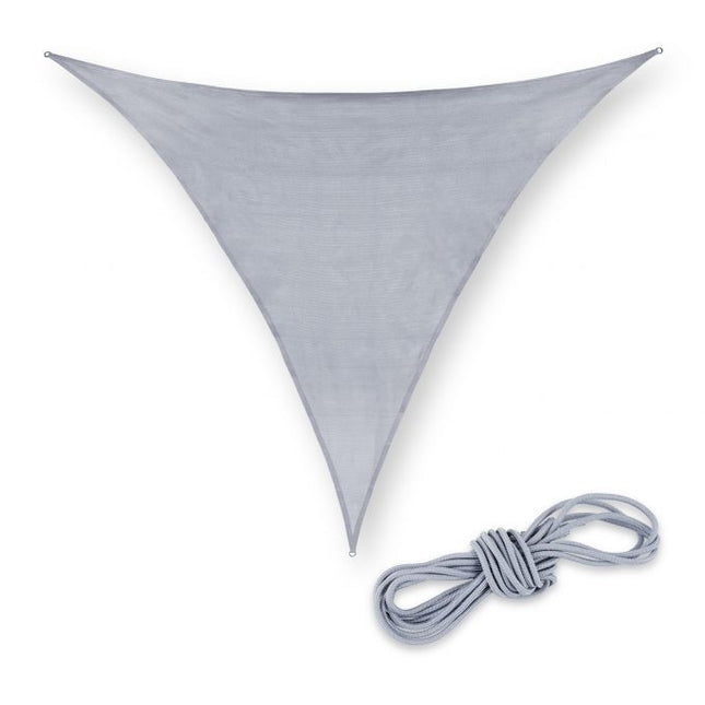 Polietileno saulės burė, trikampė, šviesiai pilka