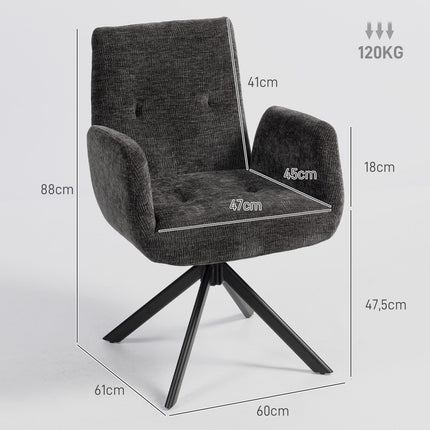 Pasukama akcentinė kėdė, modernus dizainas, juoda, 120 kg keliamoji galia