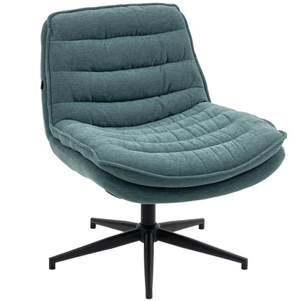 Swivel office chair with wide seat, spacious upholstered chair for the office, study, dark green