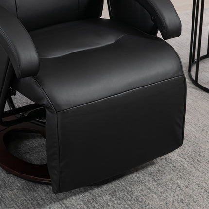 Swivel Chair, Faux Leather, Reclining, Black