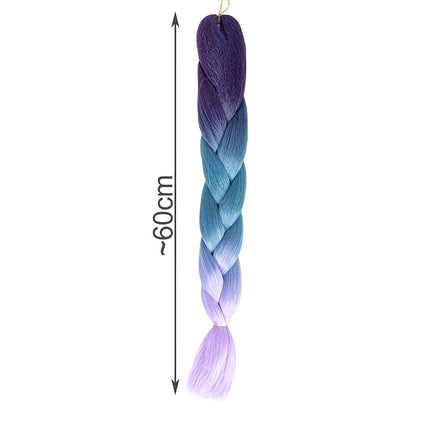 Sintetinės plaukų kasos ombre mėlynos/fio spalvos W10342