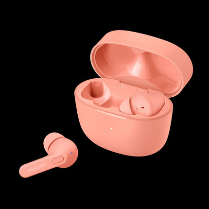 TAT2206PK True Wireless Headphones, IPX4 class (splash and sweat resistant) 6+18 hours play time. Pink.