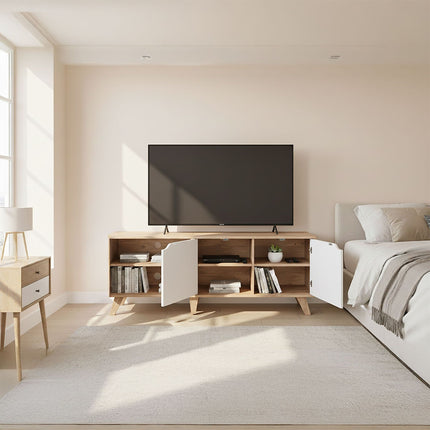Televizoriaus spintelė, 6 skyriai, tinka televizoriams iki 60 colių