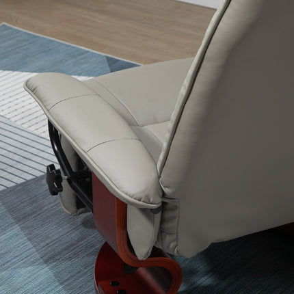 Lounger, electric 145° tilt, synthetic leather, grey