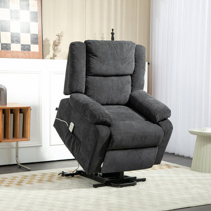 Electric recliner with lift assist - black, side pocket