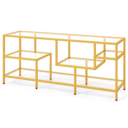 TV spintelė TV staliukas televizoriams iki 65 colių TV staliukas auksinis 147 x 40 x 62 cm