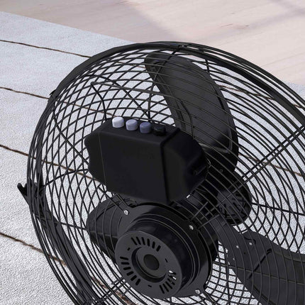 Stalinis ventiliatorius, elektrinis ventiliatorius su 4 greičio lygiais, 120° reguliuojamu kampu namams, biurui, miegamajam, juodas