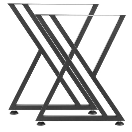 Table Legs Set of 2, Carbon Steel, Black, 740 x 610 mm