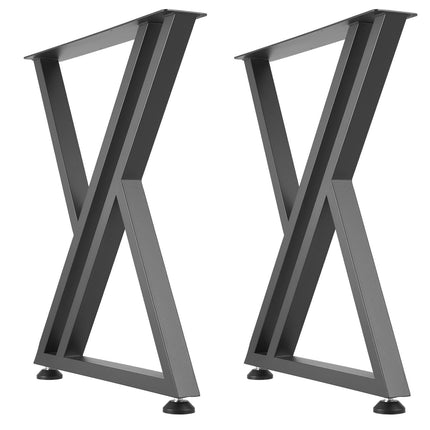 Table Legs Set of 2, Carbon Steel, Black, 740 x 610 mm