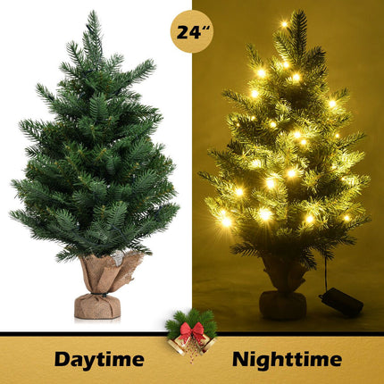 Dirbtinė Kalėdų eglutė ant stalo, 24 colių, 35 LED, laikmatis