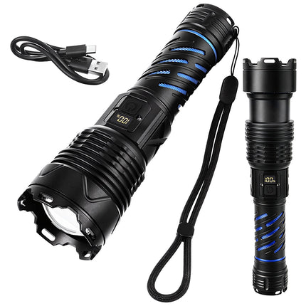 Taktinis LED žibintuvėlis 1500lm, įkraunamas, atsparus vandeniui