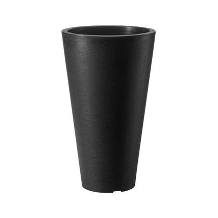 Tall Planters Set of 2, 24 Inch Black, Drainage