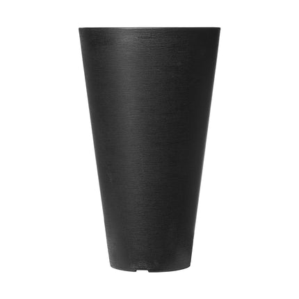 Tall Planters Set of 2, 24 Inch Black, Drainage