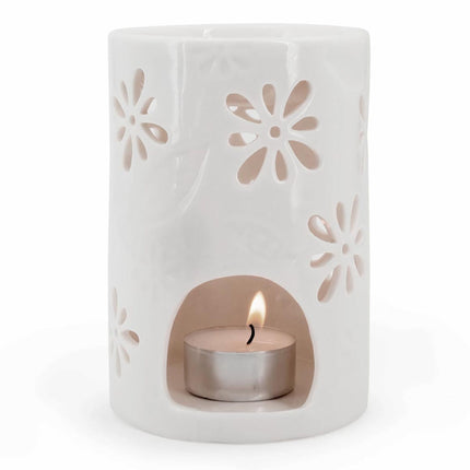 Arbatinės žvakės aromatinė lempa, balta keramika, namų kvapas