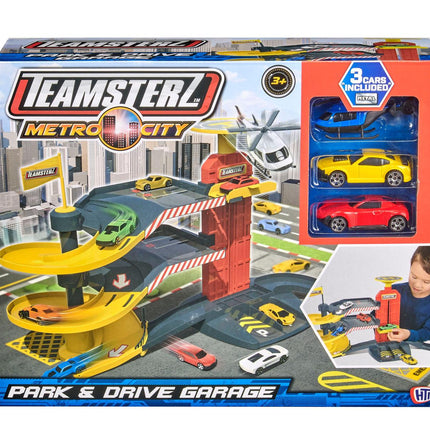 „Teamsterz“ žaidimų rinkinys „Parkuok ir važiuok“ + 3 automobiliai